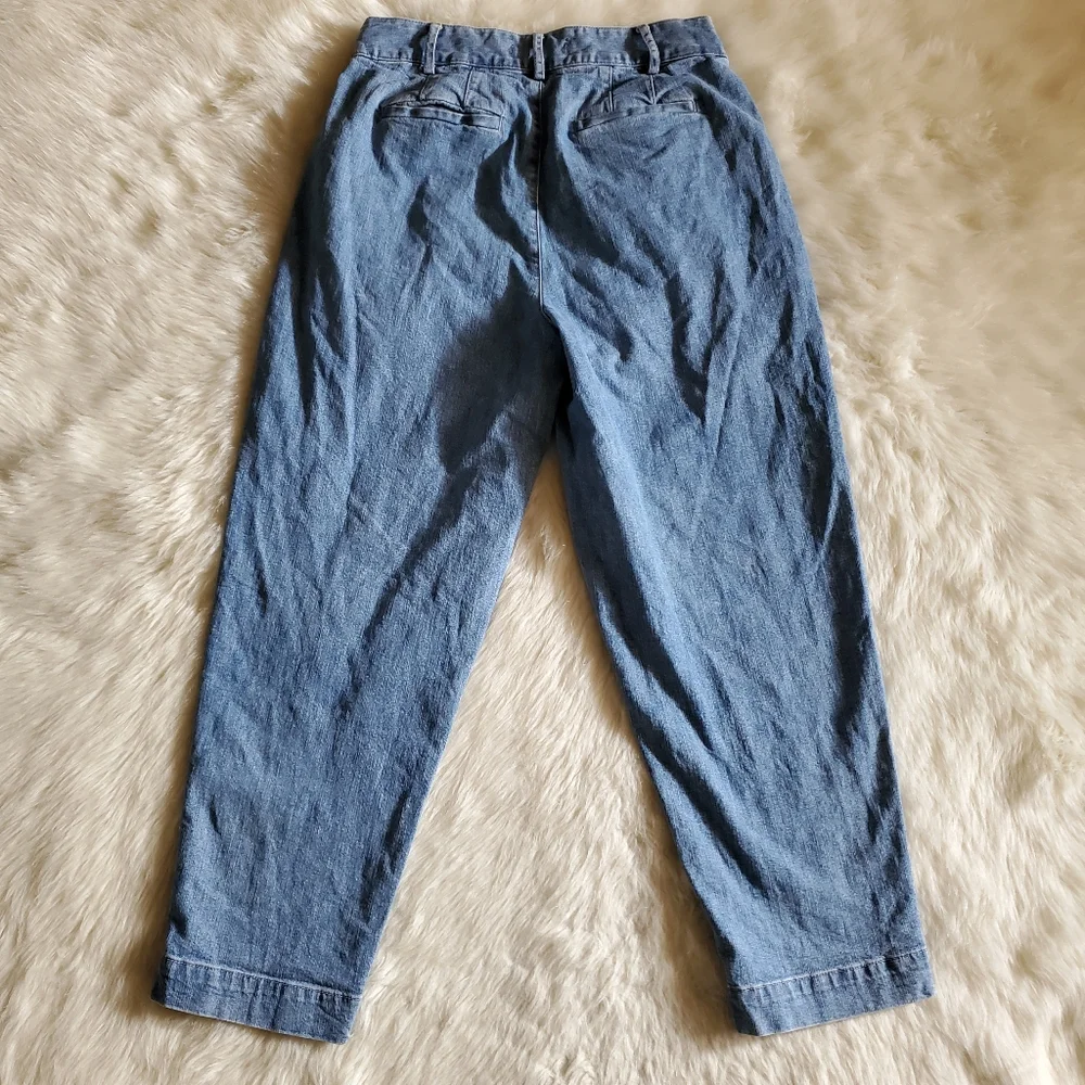 Madewell Pleated Taper Wide Leg Jeans Size 4 - Picture 4 of 11